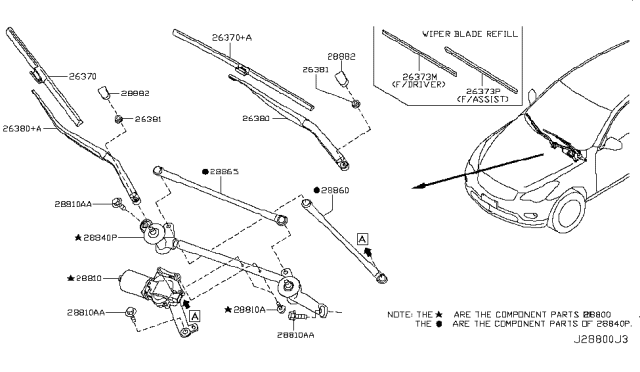 2017 Infiniti QX50 Windshield Wiper Diagram