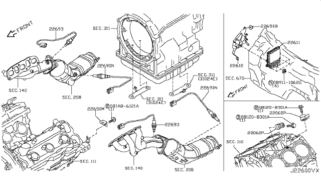 2012 Infiniti EX35 Engine Control Module Diagram for 23710-1UW1B