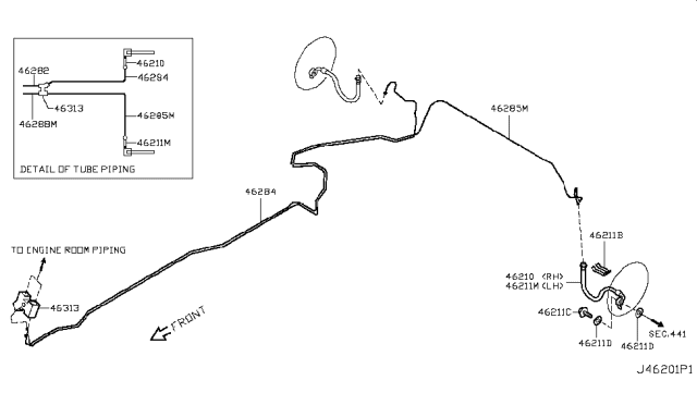 2010 Infiniti EX35 Brake Piping & Control Diagram 2