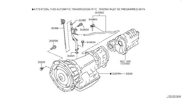 2009 Infiniti EX35 Auto Transmission,Transaxle & Fitting Diagram 5