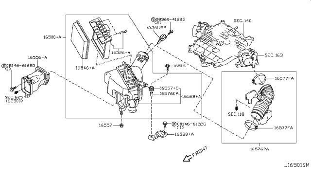 2015 Infiniti QX50 Air Cleaner Diagram 1