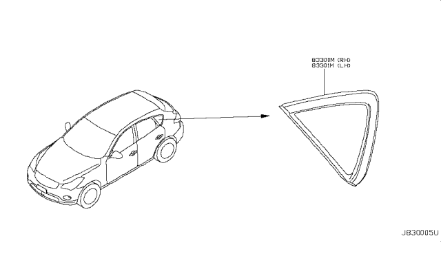 2015 Infiniti QX50 Side Window Diagram