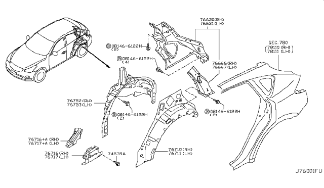 2016 Infiniti QX50 Body Side Panel Diagram 5