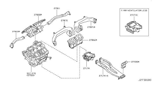 2010 Infiniti EX35 Nozzle-Side Defroster Driver Diagram for 27810-1BA0A