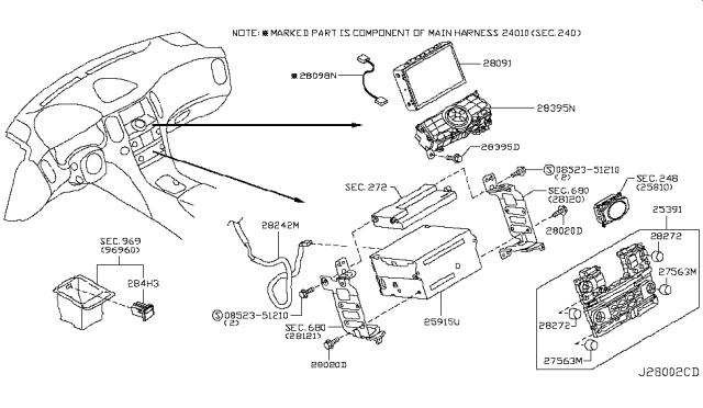 2017 Infiniti QX50 Audio & Visual Diagram 1