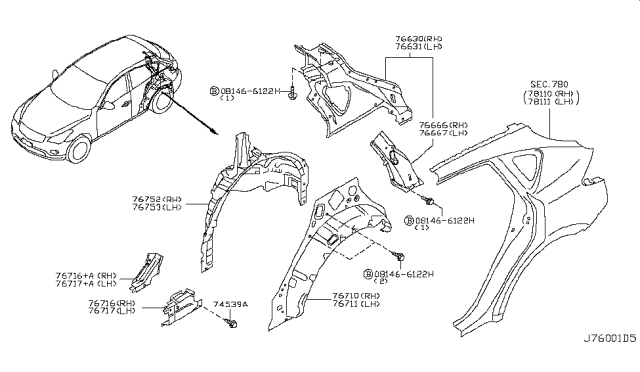 2015 Infiniti QX50 Body Side Panel Diagram 3