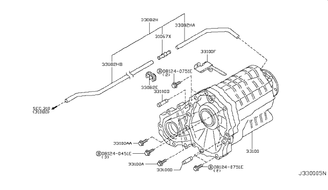 2011 Infiniti EX35 Hose-Breather Diagram for 31098-CG215