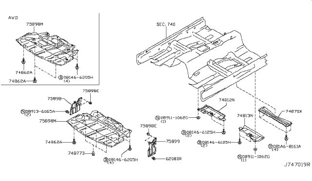 2016 Infiniti QX50 Floor Fitting Diagram 1