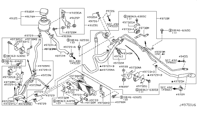 2014 Infiniti QX50 Power Steering Piping Diagram 1