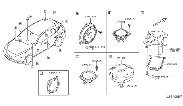 2016 Infiniti QX50 Speaker Diagram