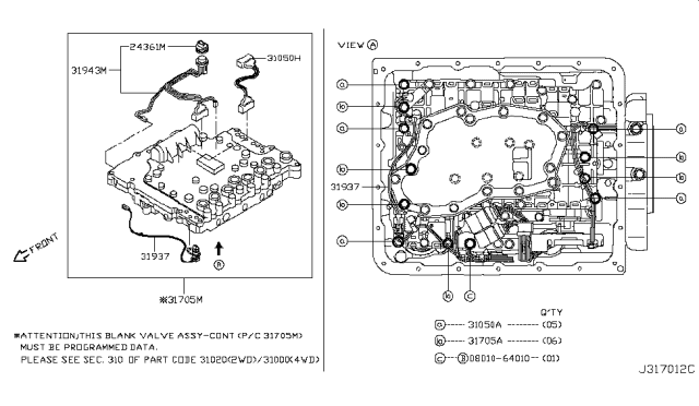 2008 Infiniti EX35 Control Valve (ATM) Diagram 1