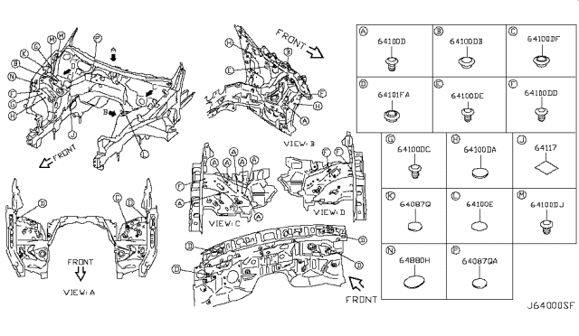 2010 Infiniti EX35 Hood Ledge & Fitting Diagram 4