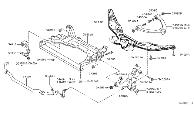 2016 Infiniti QX50 Front Suspension Diagram 4