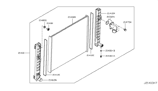 2013 Infiniti EX37 Radiator,Shroud & Inverter Cooling Diagram 4