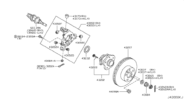 2013 Infiniti G37 Rotor-Disc Brake,Rear Diagram for 43206-JK600