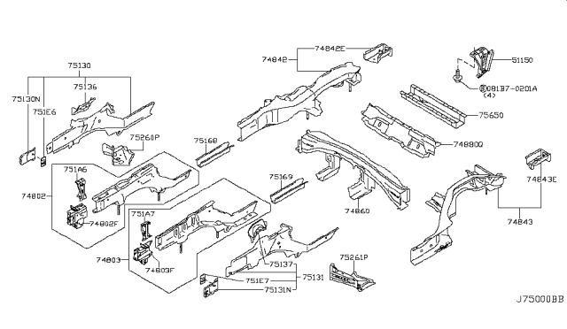 2015 Infiniti Q60 Member & Fitting Diagram