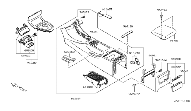 2014 Infiniti Q60 Coupe Console Box Diagram 3