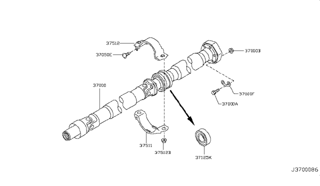 2009 Infiniti G37 Coupe Propeller Shaft Diagram 3