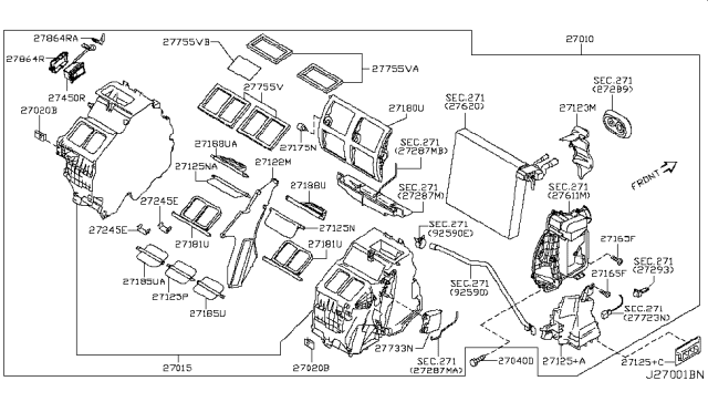 2010 Infiniti G37 Heater & Blower Unit Diagram 4