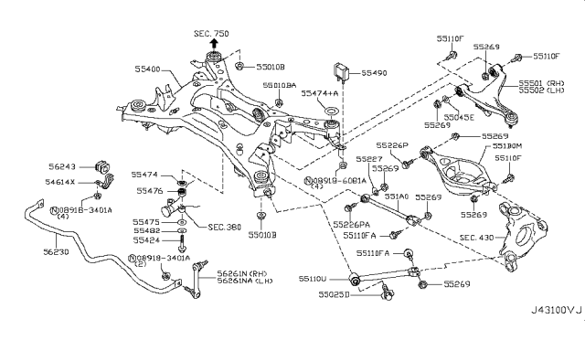 2009 Infiniti G37 Rear Suspension Diagram 10