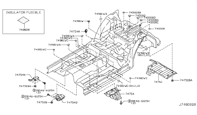 2014 Infiniti Q60 Floor Fitting Diagram 3