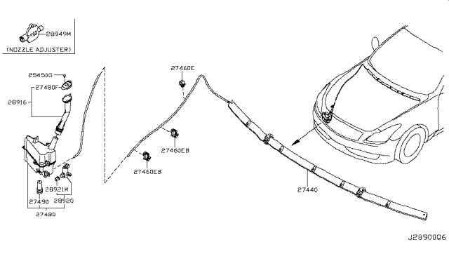 2011 Infiniti G37 Coupe Windshield Washer Diagram 1