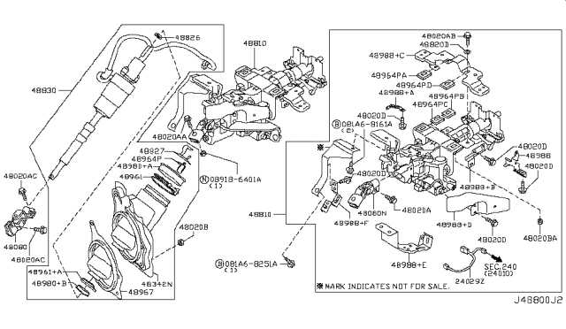 2008 Infiniti G37 Shaft-Lower Diagram for 48822-JL50A