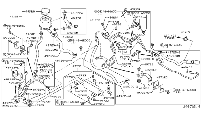 2010 Infiniti G37 Power Steering Piping Diagram 5