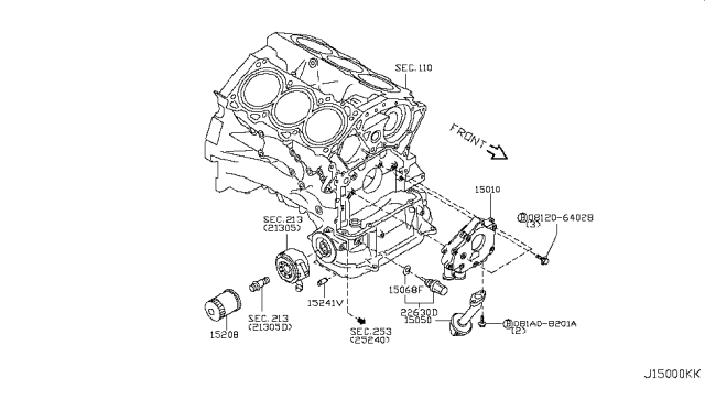 2008 Infiniti G37 Lubricating System Diagram 1