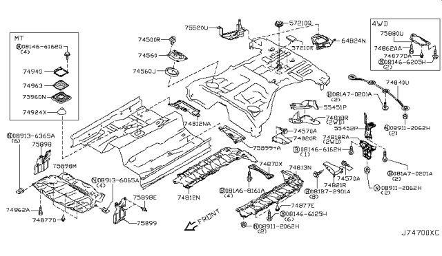 2013 Infiniti G37 Shim-Fuel Tank Diagram for 74853-CF40A
