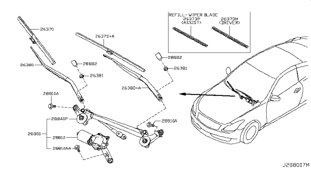 2014 Infiniti Q60 Windshield Wiper Diagram