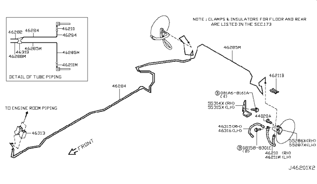 2010 Infiniti G37 Brake Piping & Control Diagram 4