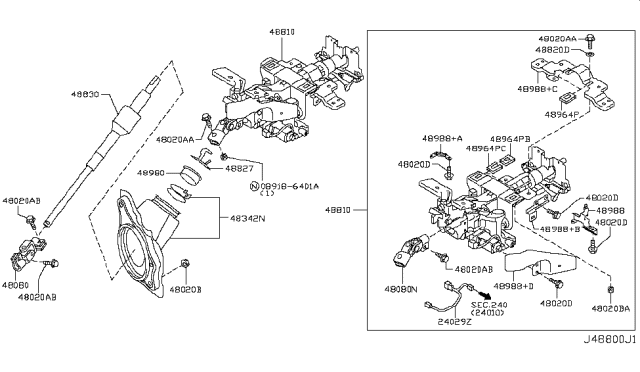 2011 Infiniti G37 Coupe Steering Column Diagram 3