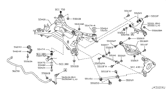 2015 Infiniti Q60 Rear Suspension Diagram 4