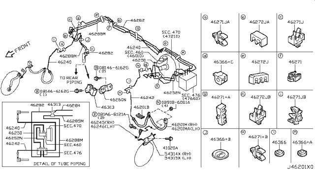 2011 Infiniti G37 Coupe Brake Piping & Control Diagram 2