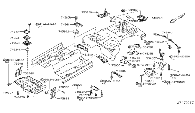 2011 Infiniti G37 Coupe Floor Fitting Diagram 4