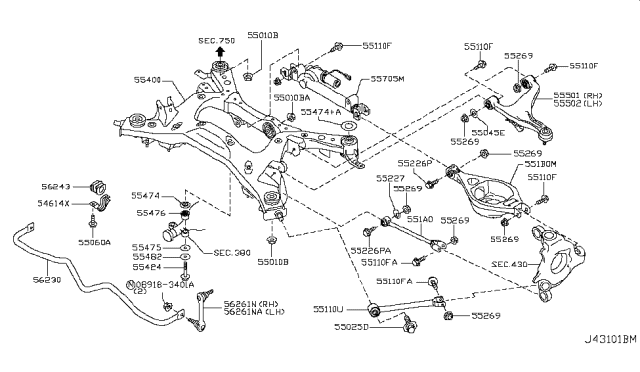 2009 Infiniti G37 Rear Suspension Diagram 9