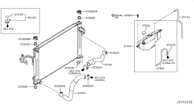 2010 Infiniti G37 Radiator,Shroud & Inverter Cooling Diagram 2