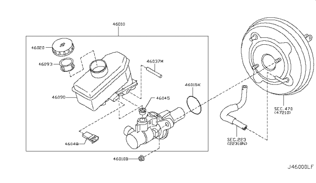 2008 Infiniti G37 Brake Master Cylinder Diagram