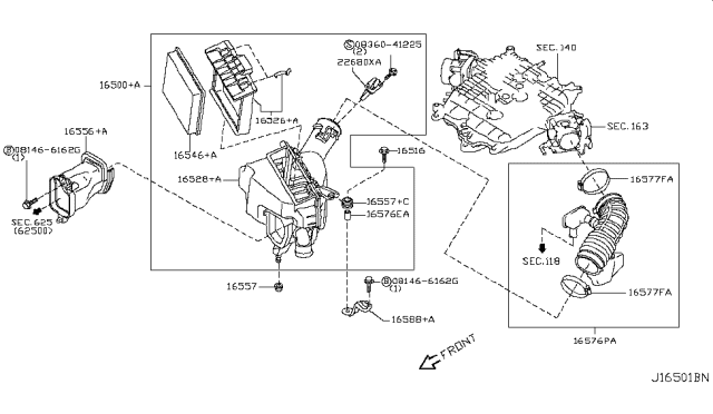 2009 Infiniti G37 Air Cleaner Diagram 2