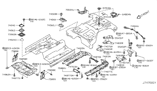 2010 Infiniti G37 Floor Fitting Diagram 1