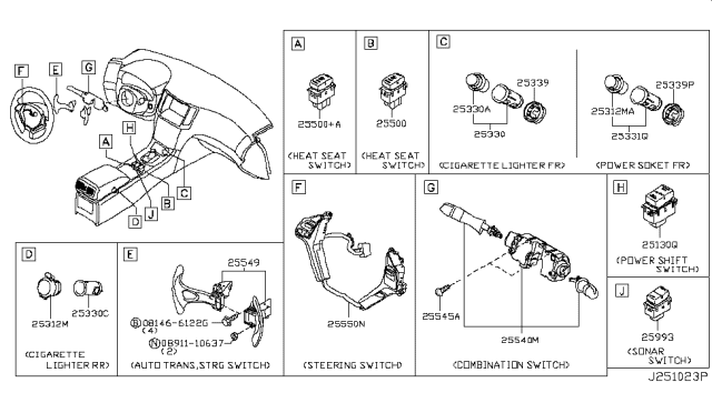 2011 Infiniti G37 Coupe Switch Diagram 1