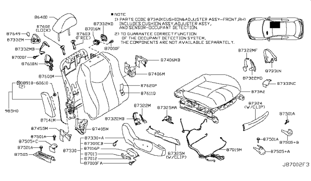 2009 Infiniti G37 Front Seat Diagram 7