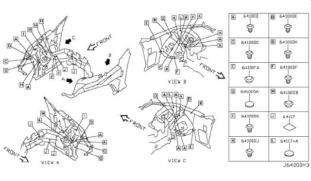 2011 Infiniti G37 Coupe Hood Ledge & Fitting Diagram 4