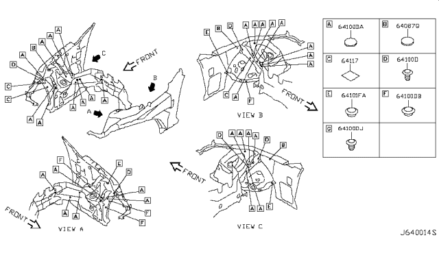2014 Infiniti Q60 Coupe Hood Ledge & Fitting Diagram 2