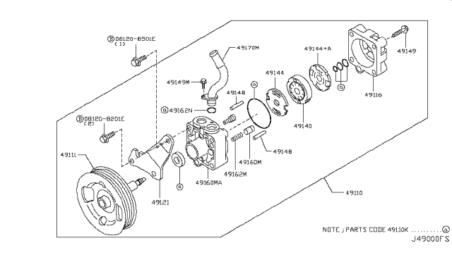 2011 Infiniti G37 Valve Assembly-Flow Control Diagram for 49168-CB100