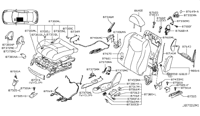 2009 Infiniti G37 Front Seat Diagram 4