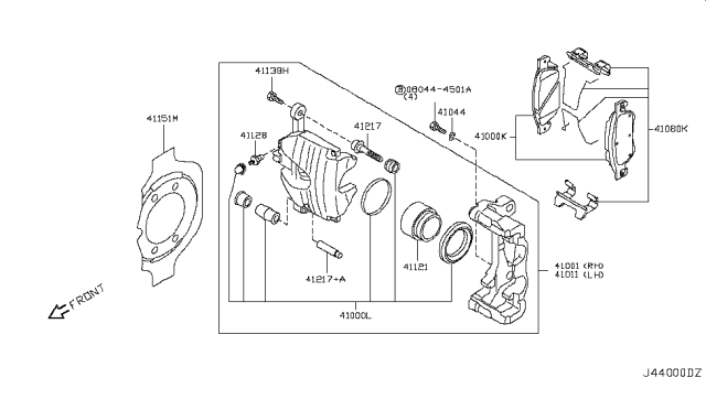 2008 Infiniti G37 Coupe Front Brake Diagram 5