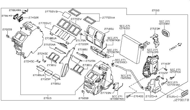 2014 Infiniti Q60 Heater & Blower Unit Diagram 3