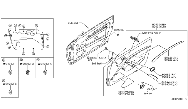 2010 Infiniti G37 Cap-Door Grip,LH Diagram for 80945-JL03A